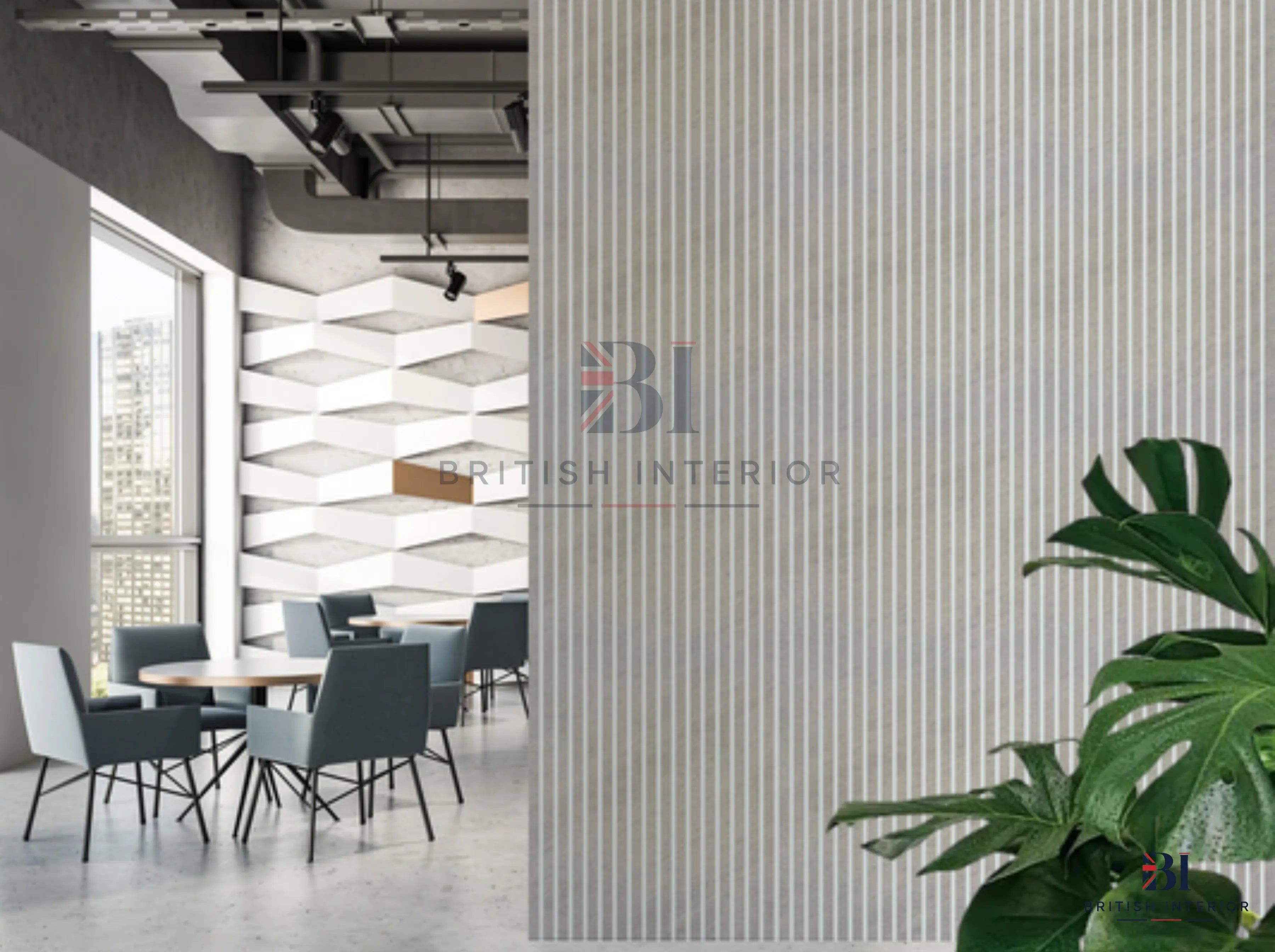 concrete effect acoustic wall panel for feature wall