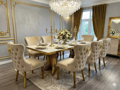 Luxury Ravello 160cm marble dining set for sophisticated UK interiors