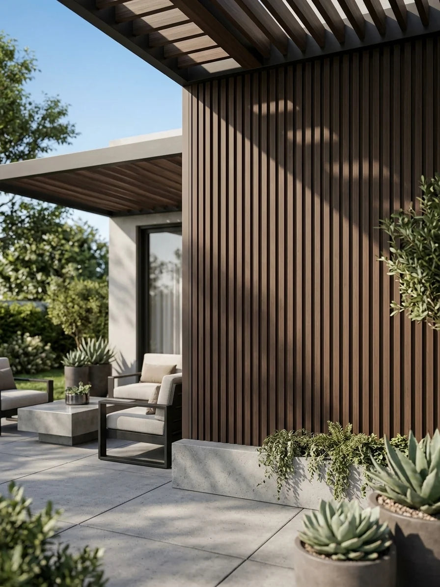 Dark brown composite wall cladding panel available in 180cm length