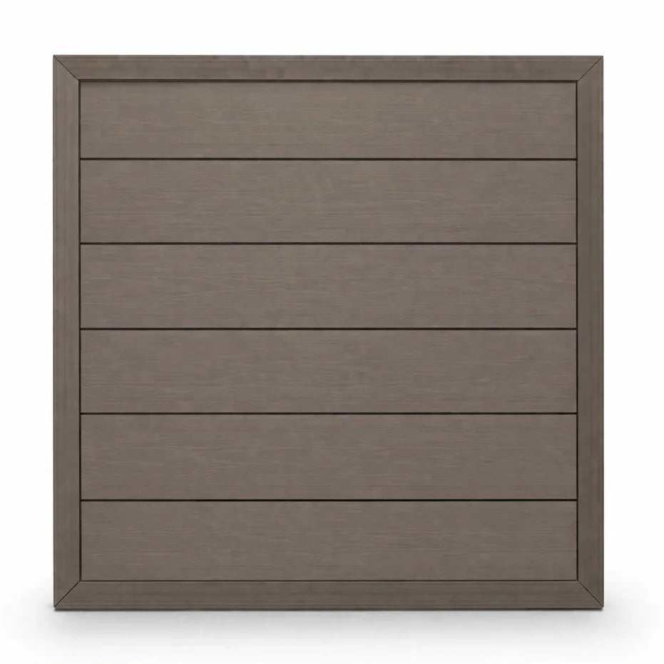 Locking feature of dark brown composite fence panels