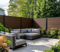 Dark brown composite fence panels 15 × 180cm