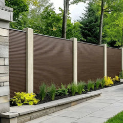 Dark brown composite fence panels 16 × 180cm