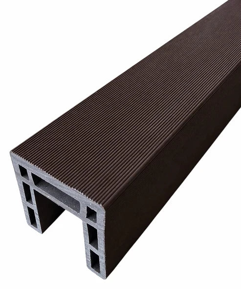 Dark brown composite fence panel trim
