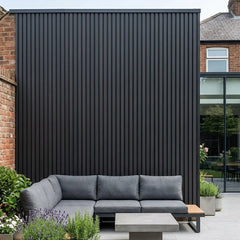 Dark grey composite wall cladding panels for outdoor exterior walls