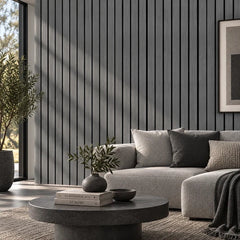Dark Grey slatted acoustic wall panel