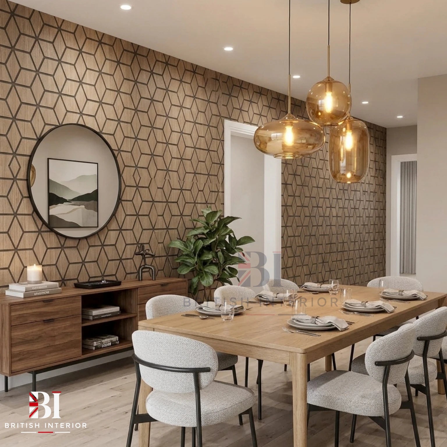 Dark Oak block-pattern acoustic wall panel