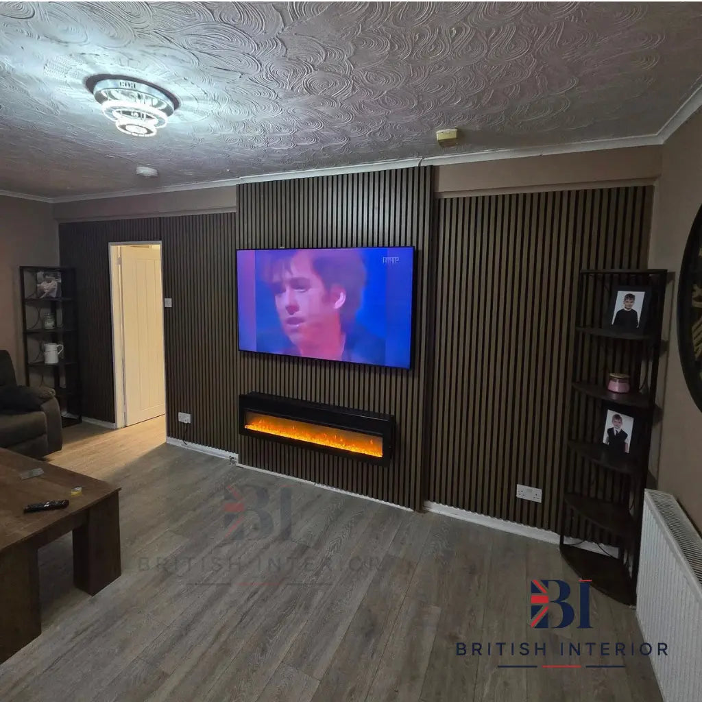 Dark Oak HDF acoustic wall panel with felt backing