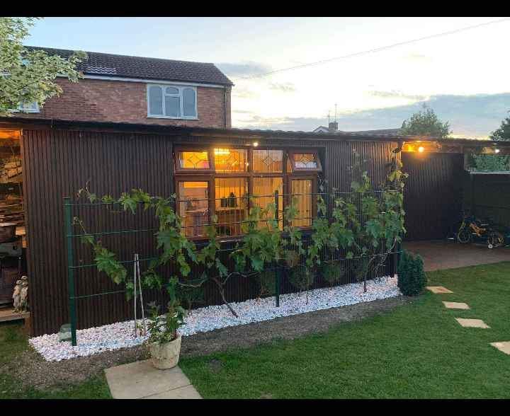Oak WPC wall cladding used for an outdoor garden application