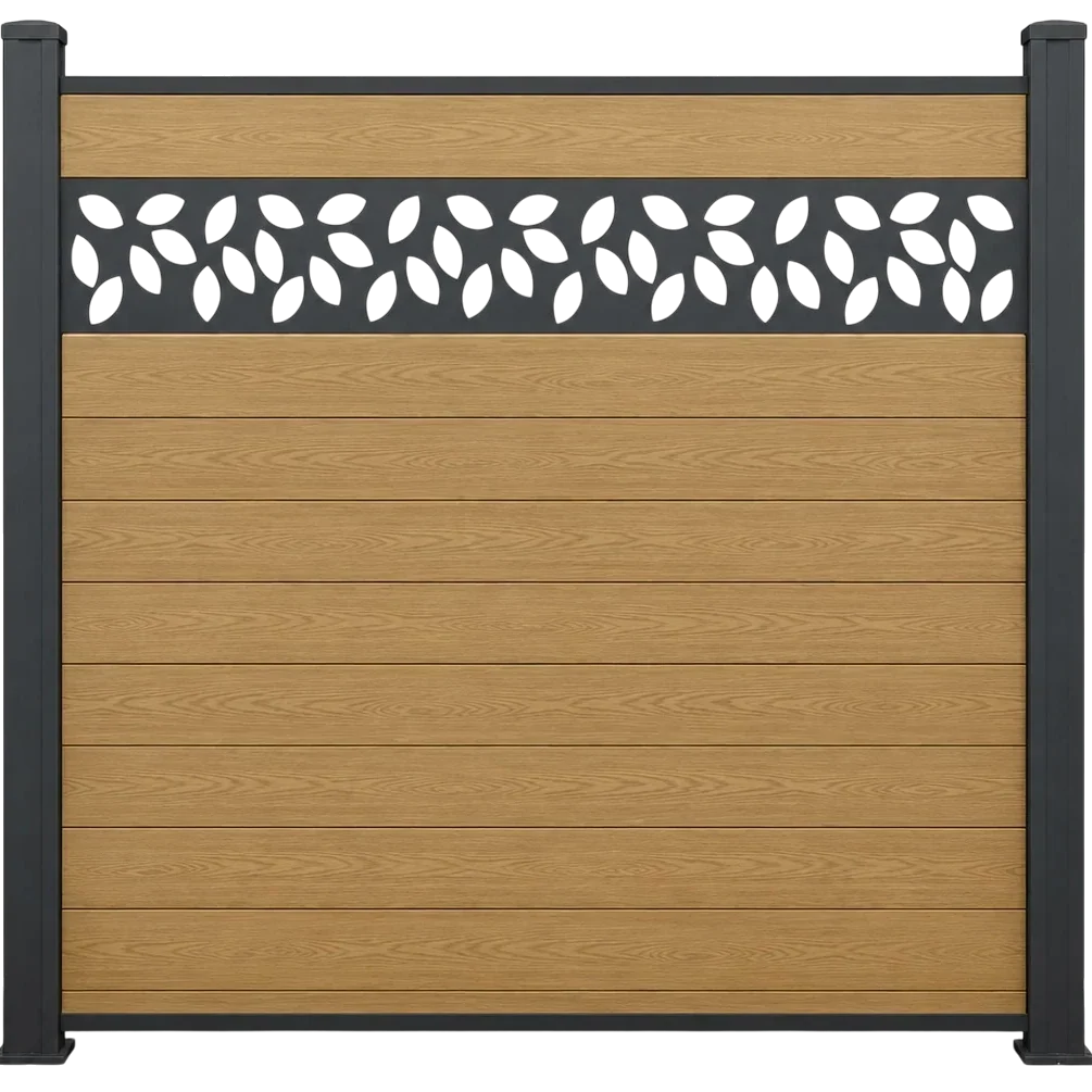 Flower design decorative aluminium lattice sheet installed in garden fencing