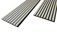 Dove grey acoustic slat wall panel 