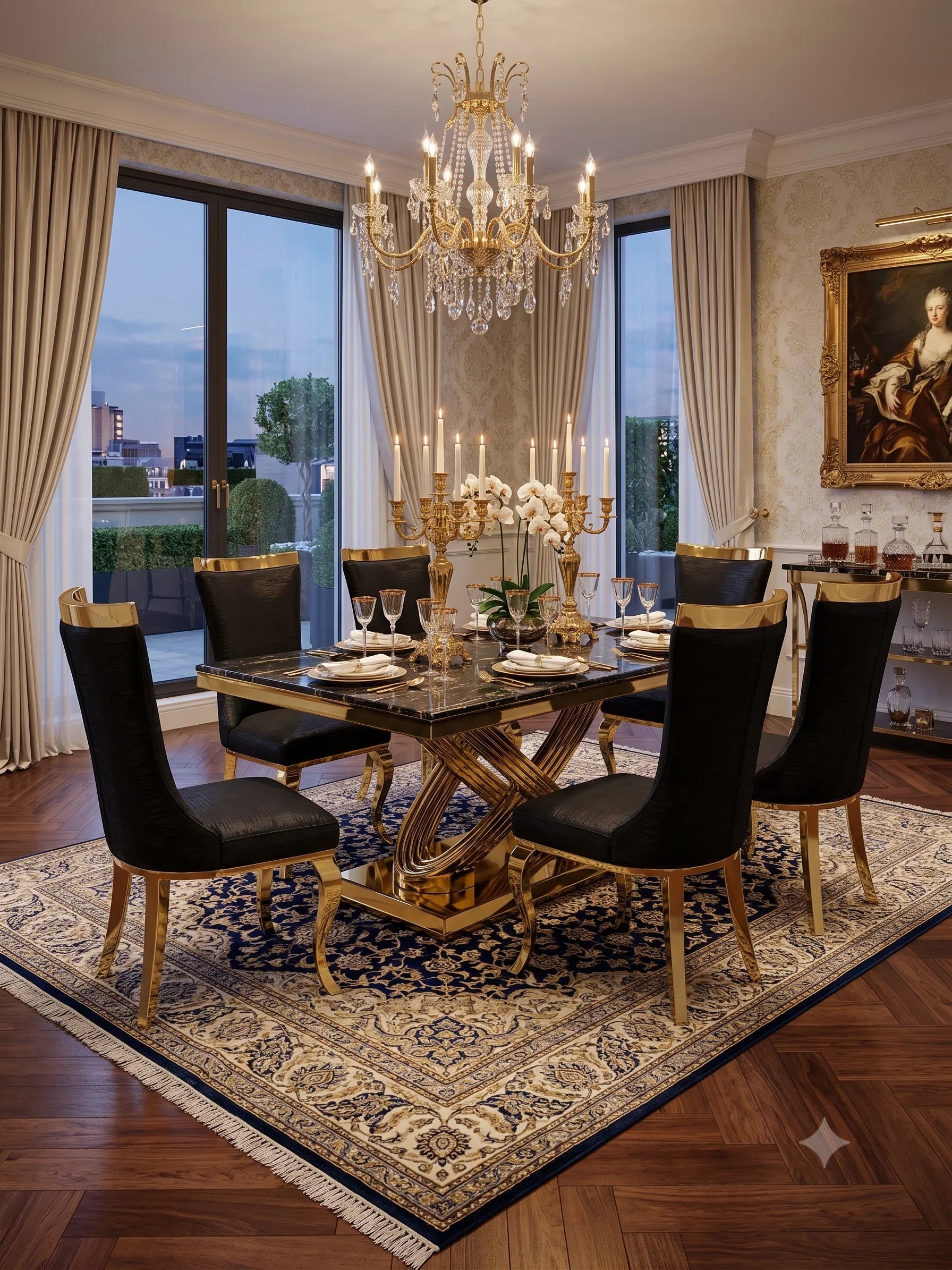 Elegant marble dining table and chair set creating a premium dining space in a Birmingham home