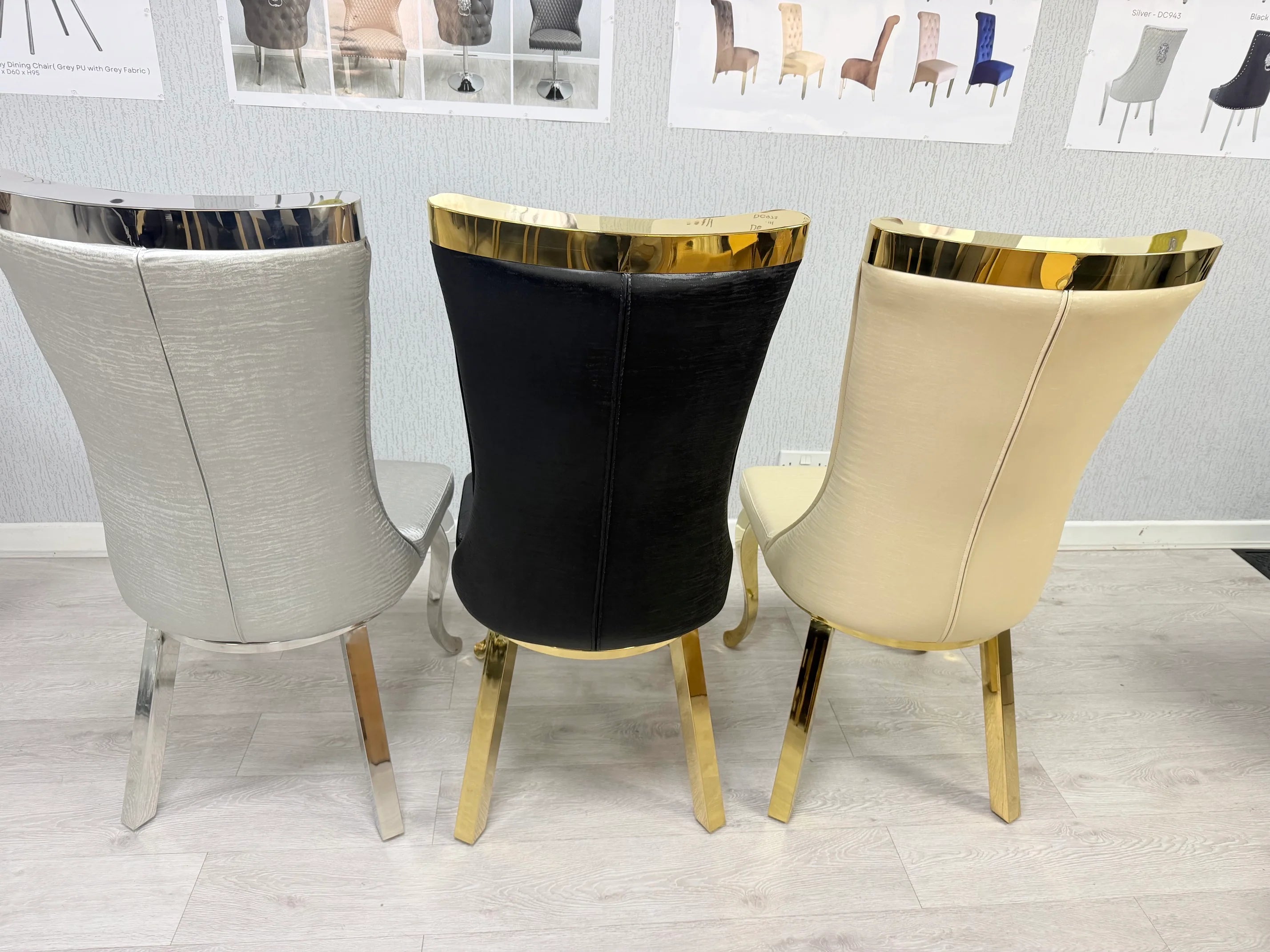 Modern upholstered Rocky chairs suited to open-plan dining areas and spacious kitchen interiors