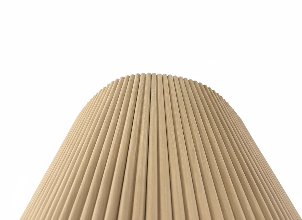 Flexible Oak Reed wood veneer wall panel around a column