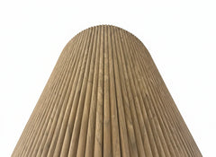 Flexible Walnut Reed wood veneer wall panel around a column