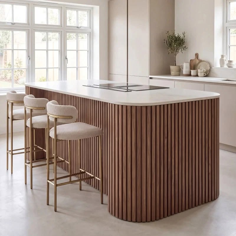 Flexible Walnut Wall Panel Around Corner