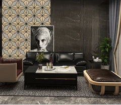 Gold geometric acoustic feature wall panel