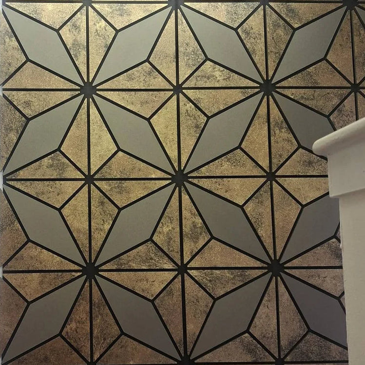 Premium geometric gold glitter acoustic wall panel 60×240cm