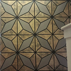 Premium geometric gold glitter acoustic wall panel 60×240cm