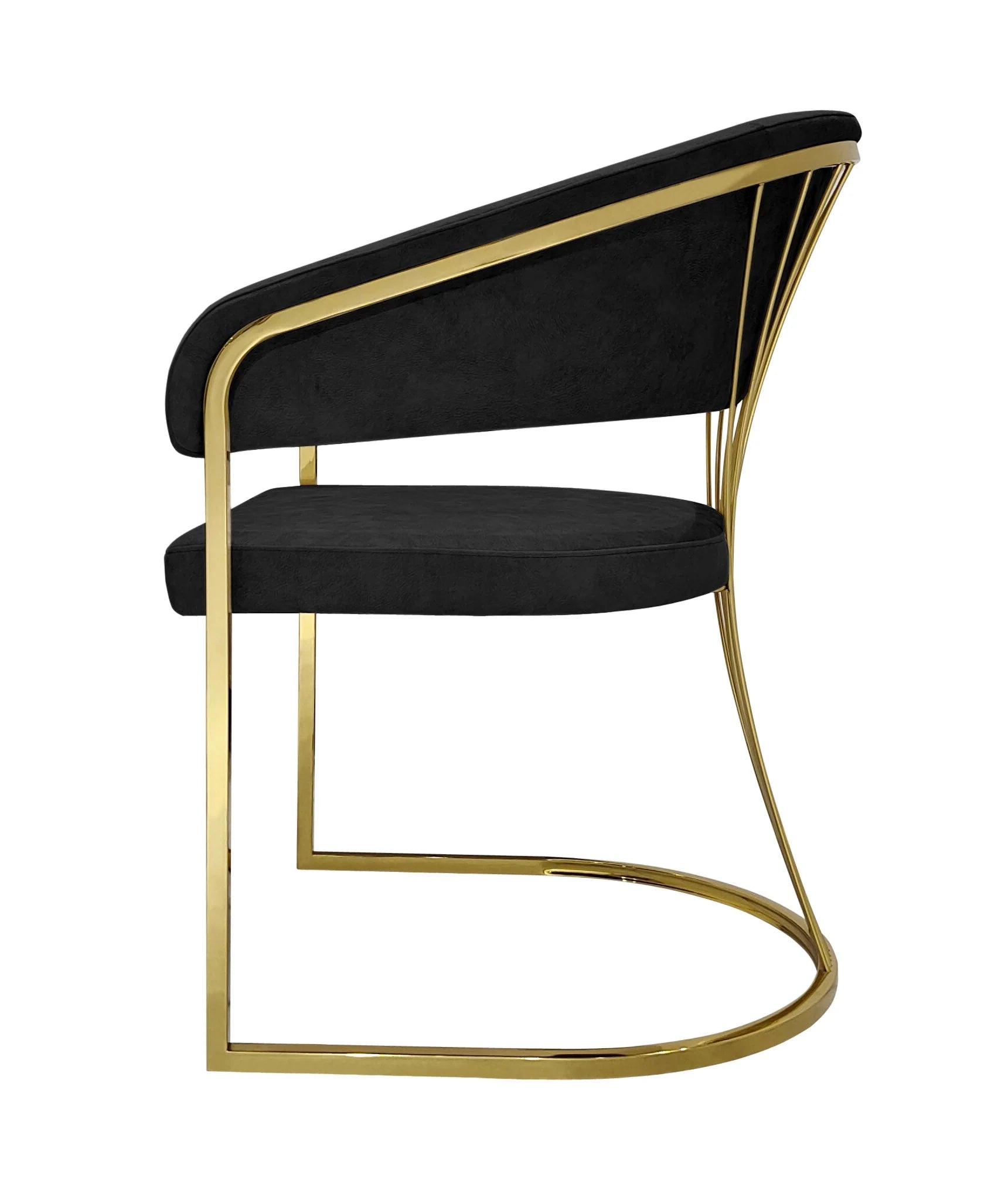 Gold marble dining table and Porado dining chairs forming an elegant 6–8 seat luxury dining set for contemporary homes and entertaining spaces.