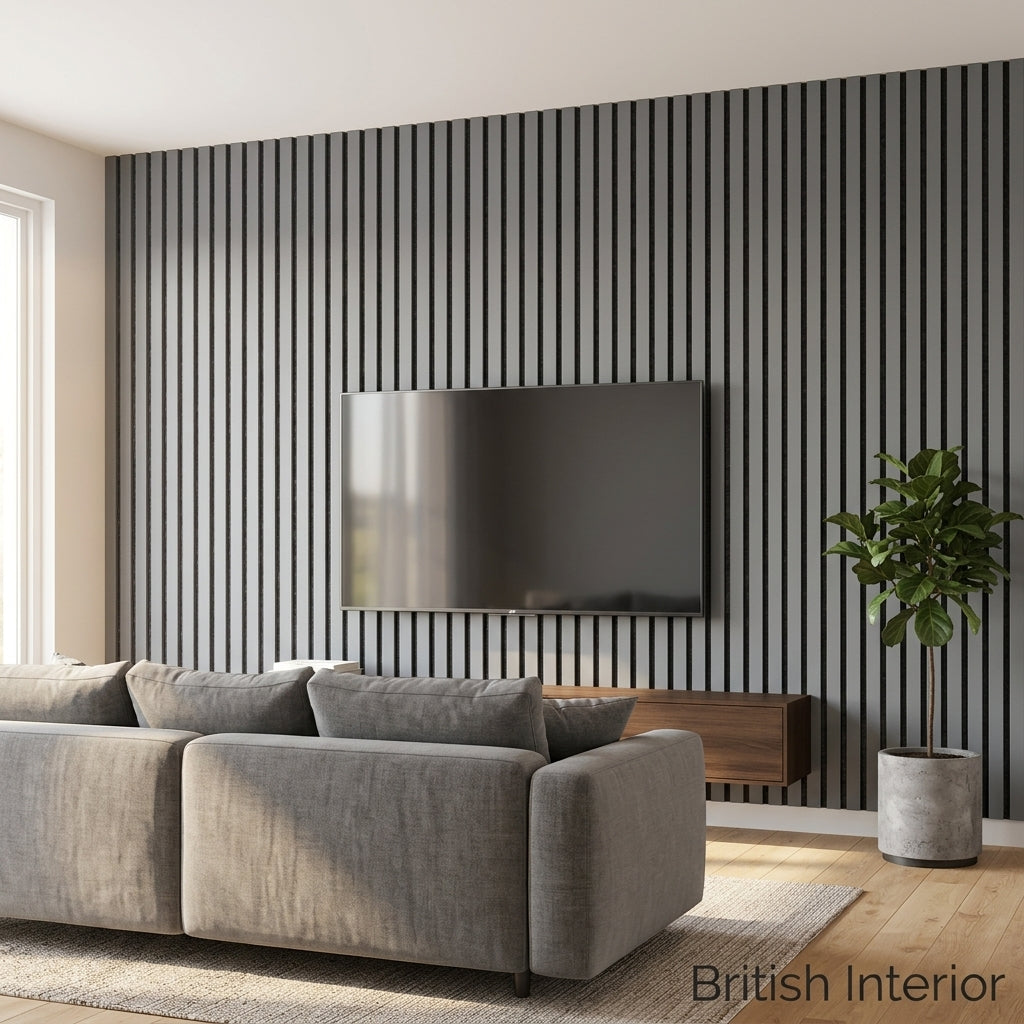 Grey acoustic feature wall panel