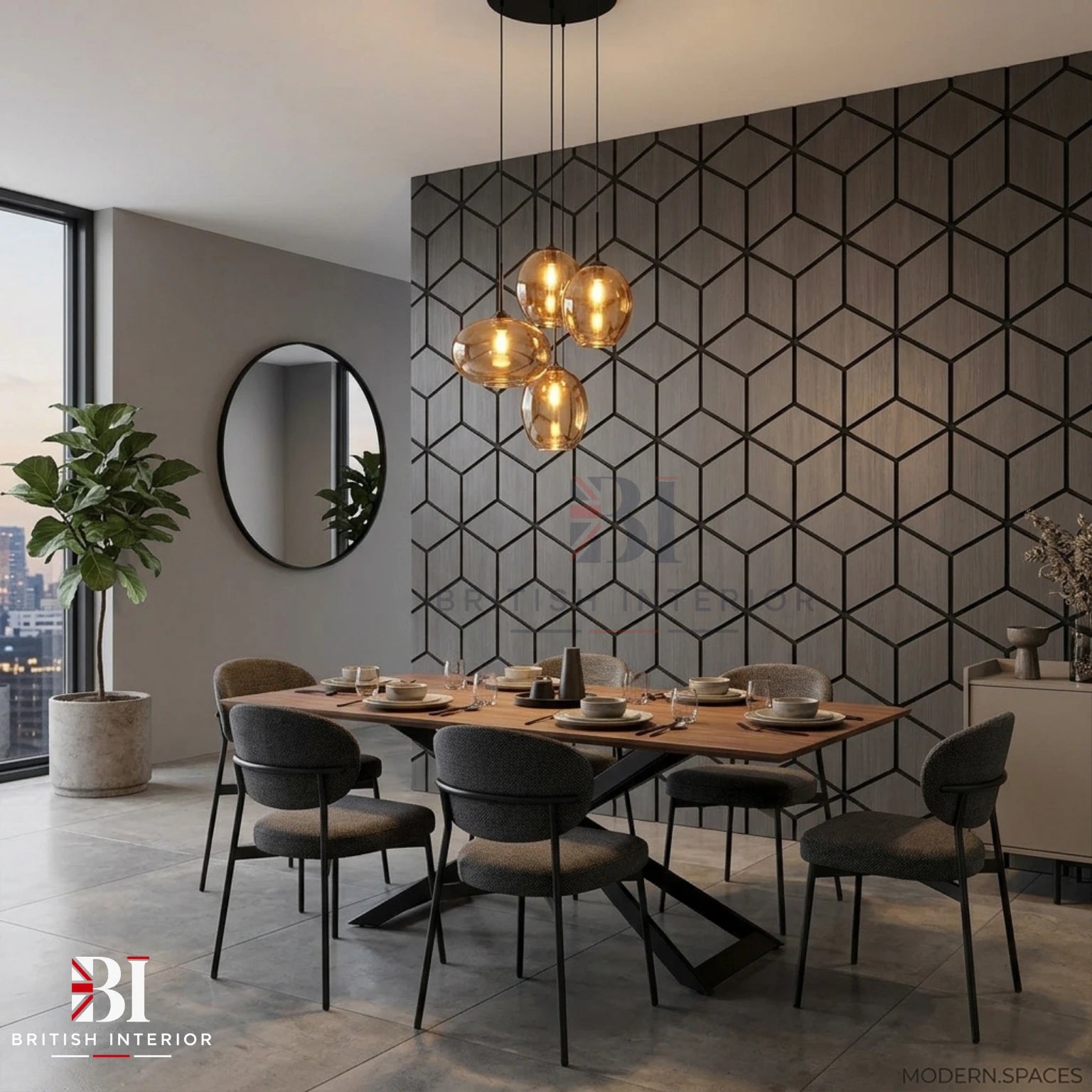 Grey block-pattern acoustic wall panel