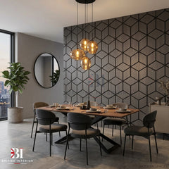 Grey block-pattern acoustic wall panel