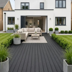 rey composite decking installed on a patio