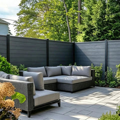 Modern grey composite garden fence panels