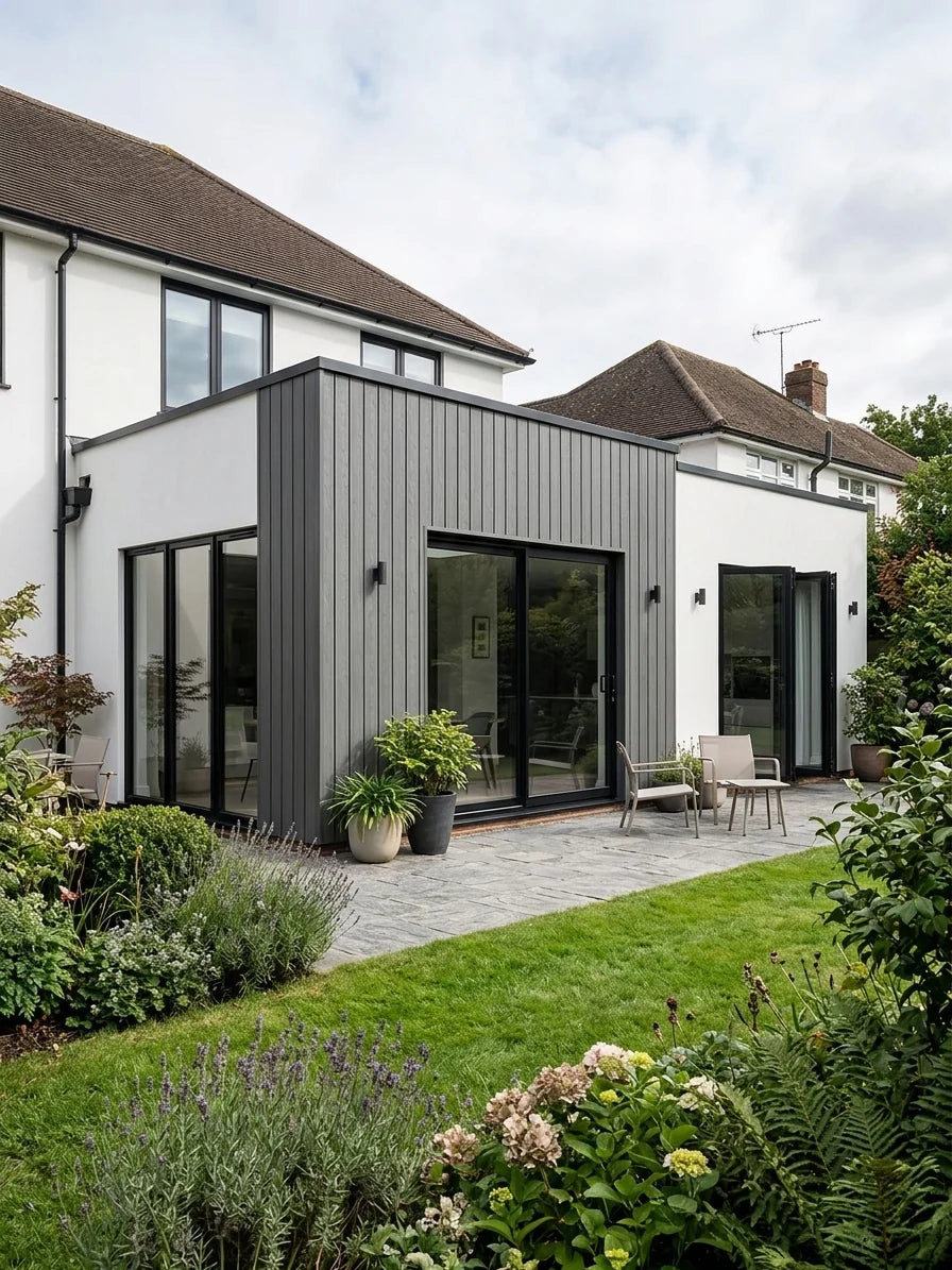 Grey interlocking composite cladding panel with 290cm length