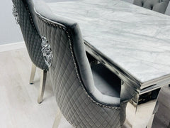 Modern grey marble dining table for 4, 6 or 8 people, creating a premium dining space in Leeds family homes.