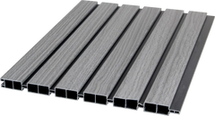 Grey Oak composite fence panel with wood effect finish