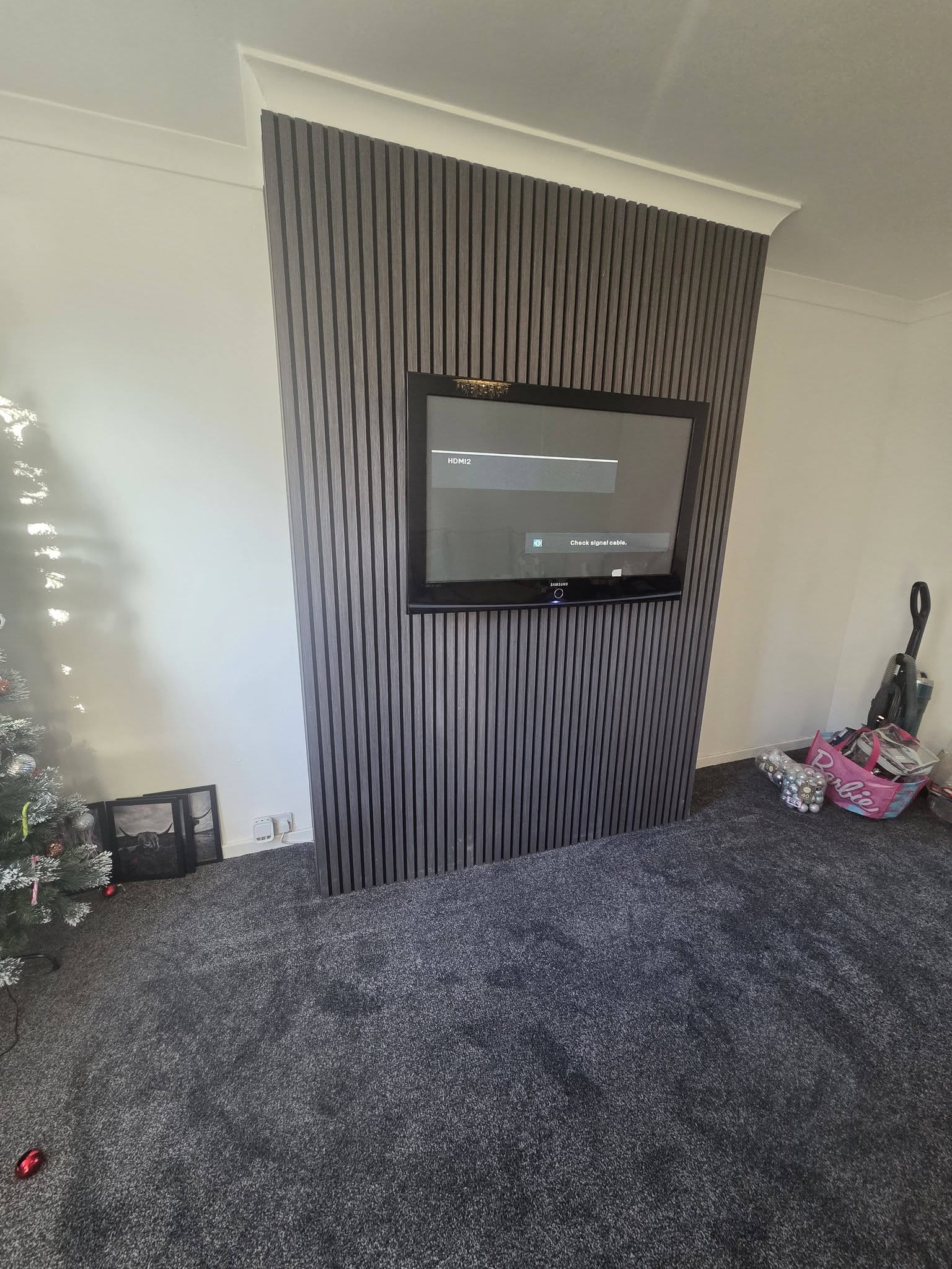 Grey Oak HDF acoustic wall panel with felt backing