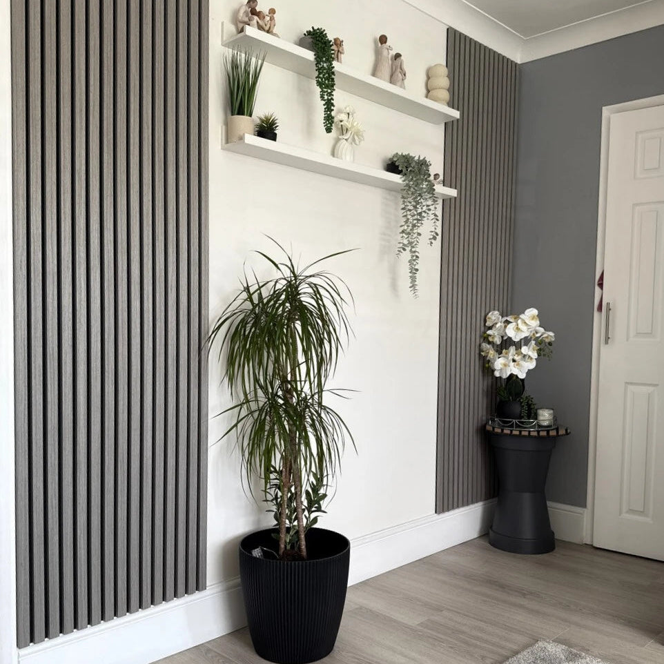 Grey Oak wood veneer acoustic wall panel