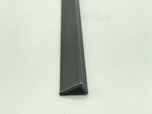 Grey WPC wall panel end trim close detail