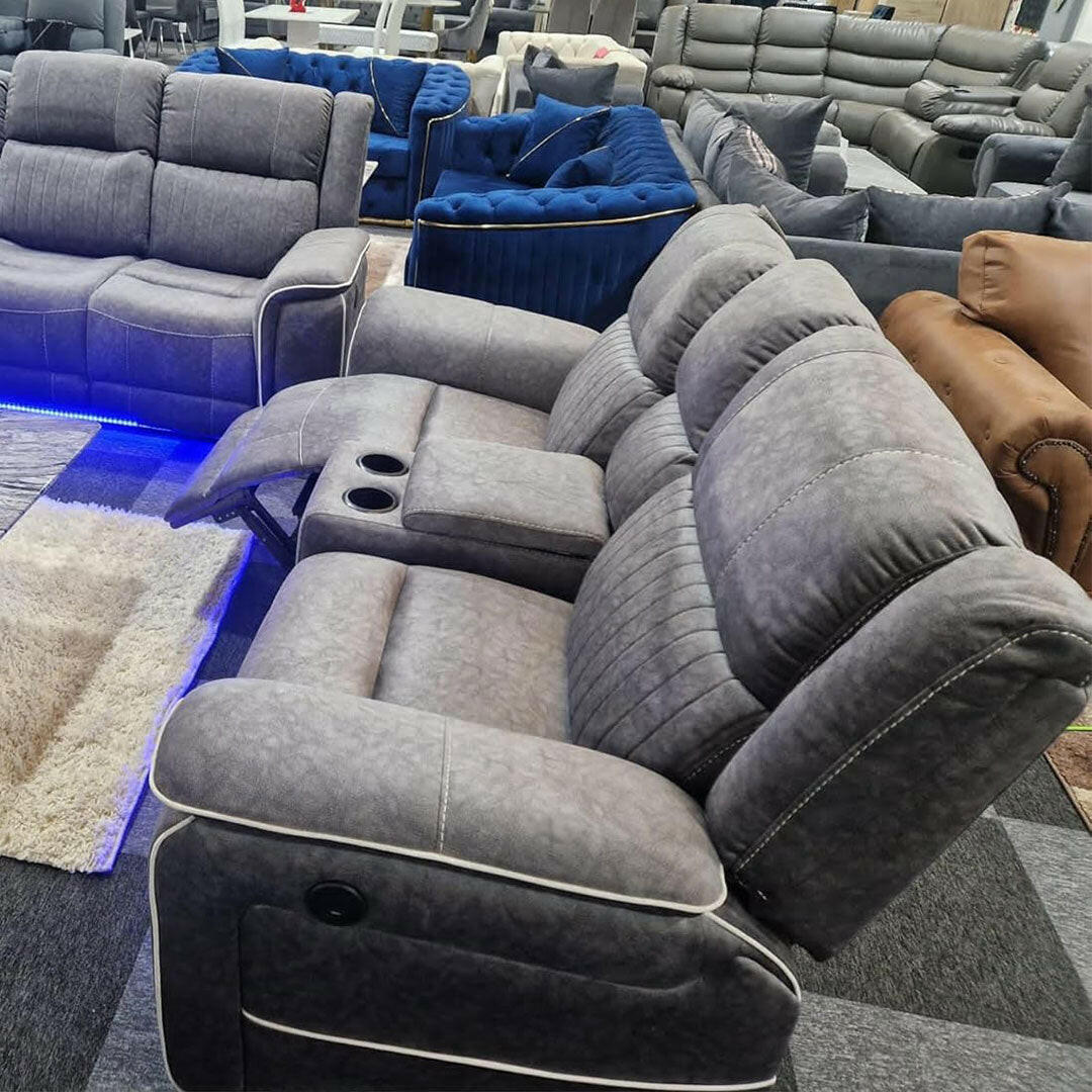 Hannah 2 seater electric microfiber recliner sofa