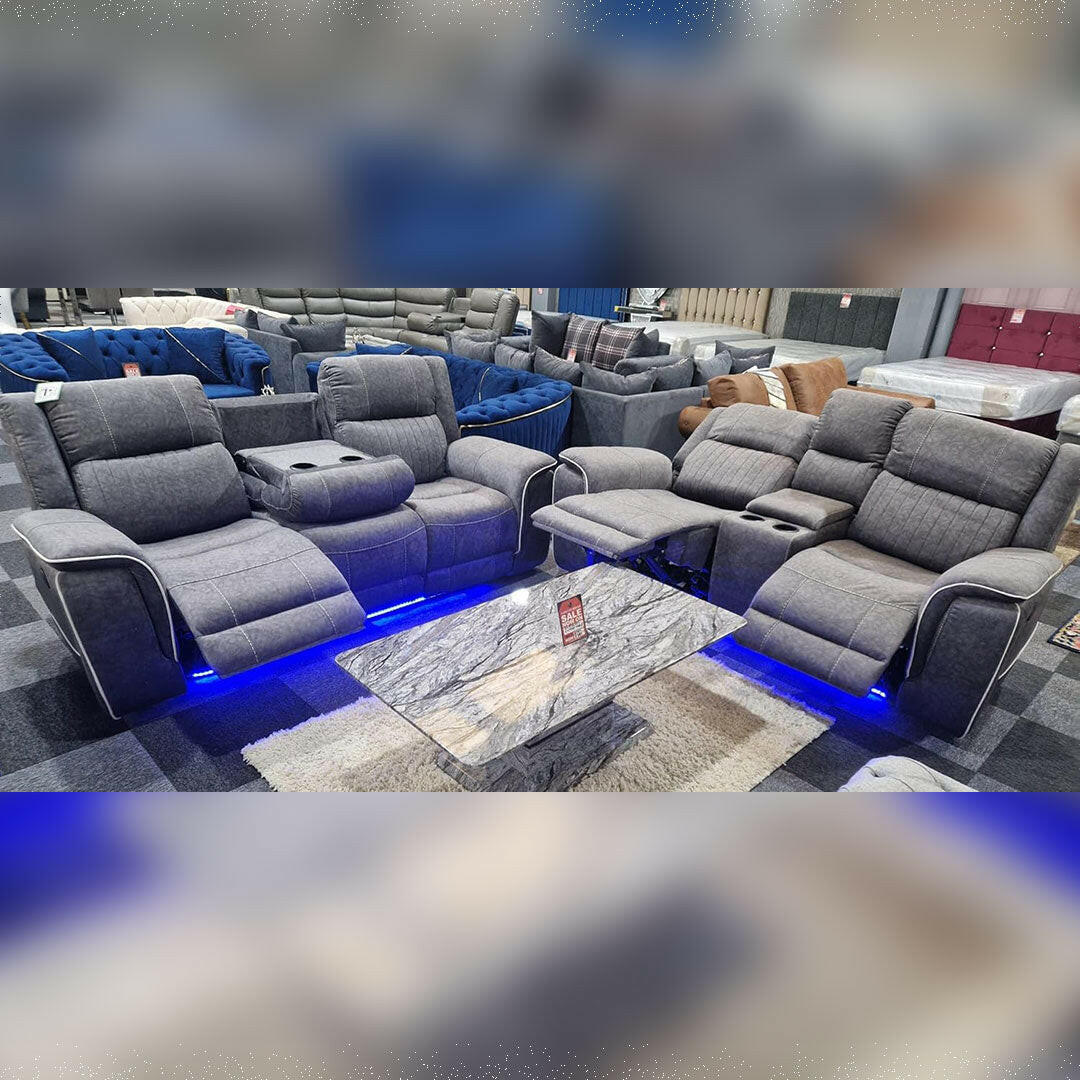 Hannah 3+2 Seater Microfiber Electric Recliner Sofa Set