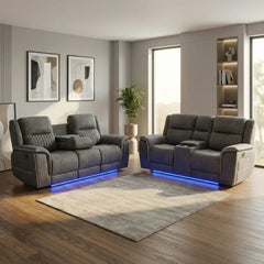 Hannah microfiber electric recliner sofa