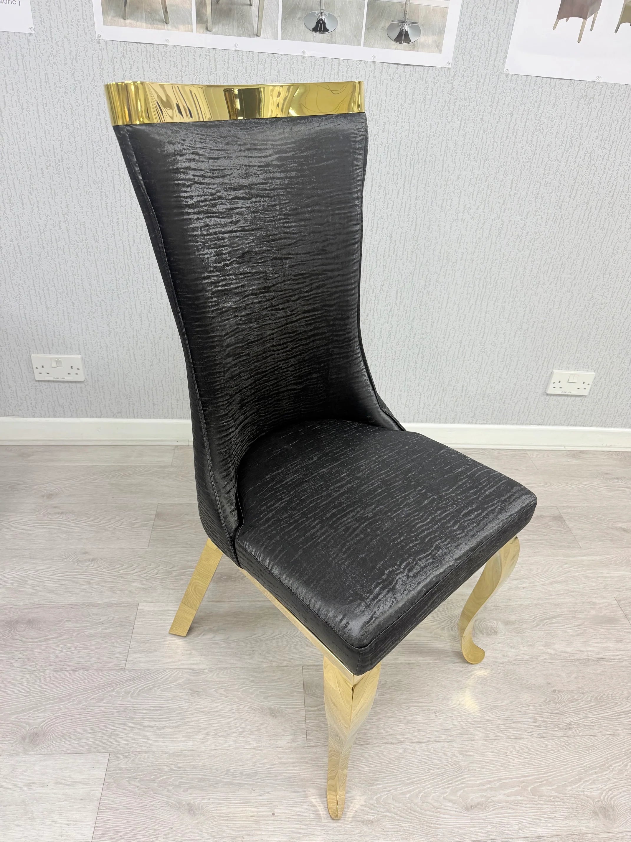 High-end cream marble dining table with stylish Rocky chairs creating a luxurious statement dining space