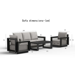 Aluminium Polyrattan Garden Sofa Set
