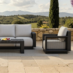 Aluminium Polyrattan Garden Sofa Set
