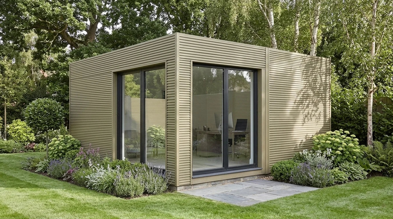 Khaki composite wall cladding panel available in 180cm length