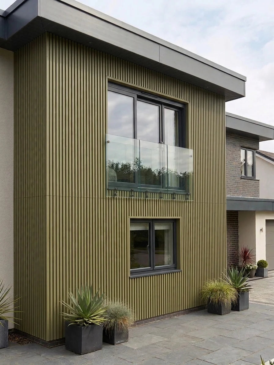 Khaki large size composite wall cladding panel available in 290cm length
