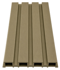 Detail of khaki WPC wall cladding exterior profile
