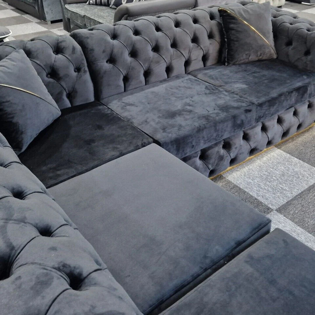 Large Chesterfield corner sofa for living room