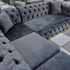 Large Chesterfield corner sofa for living room