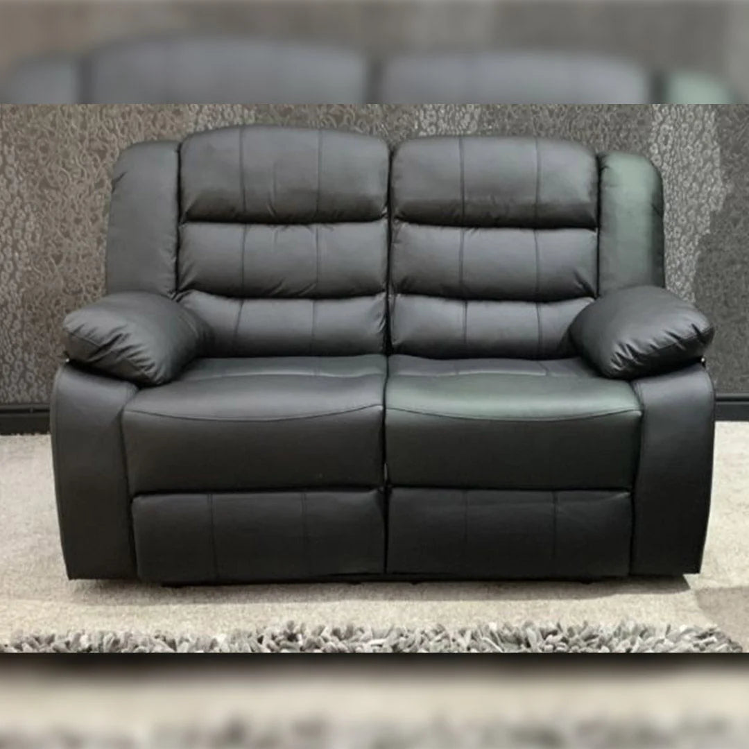 Leather recliner sofa with cupholders for home cinema