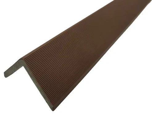 light brown 180cm composite wall panel end trim installed for a clean edge finish in the UK.