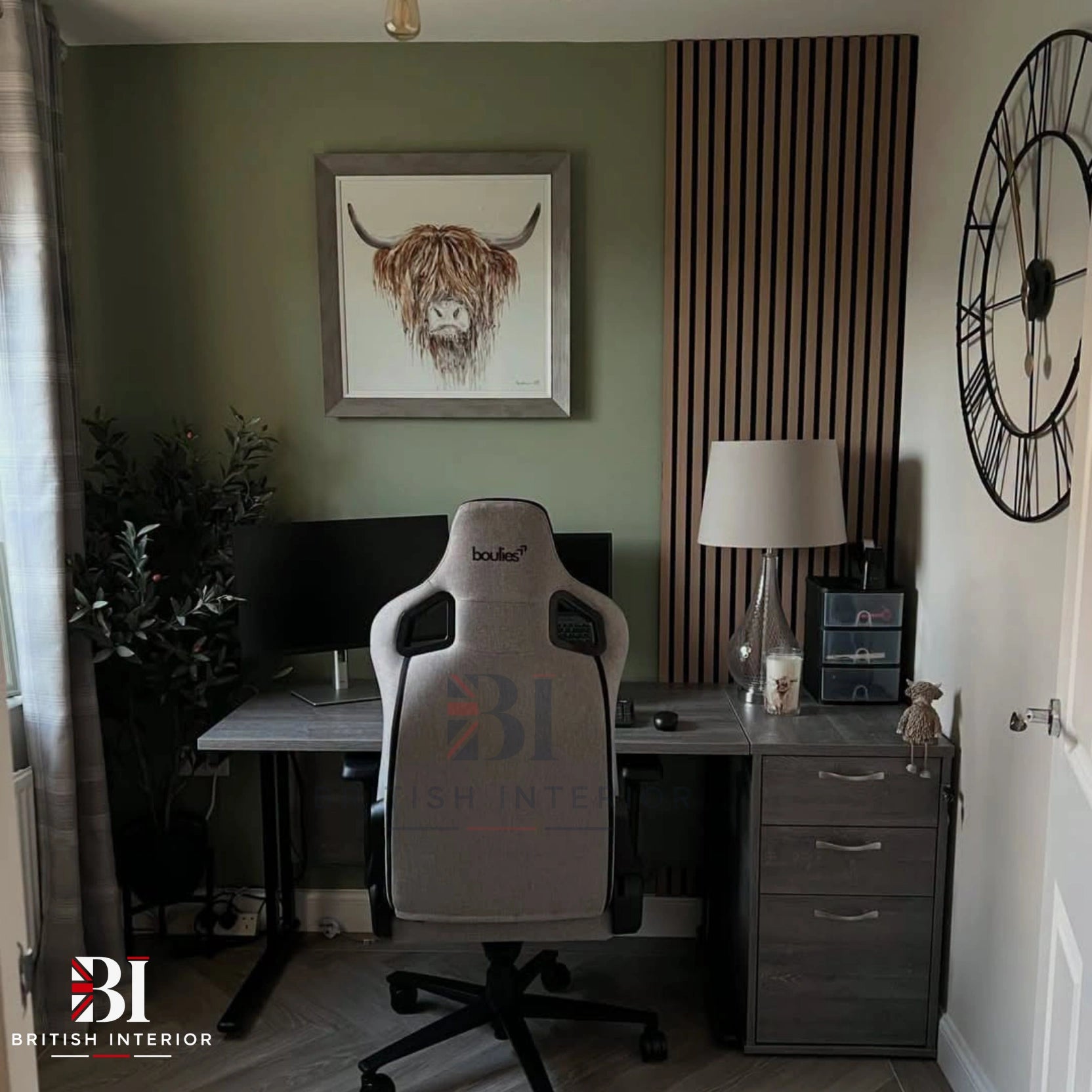 Light Oak acoustic wall panel for a home office