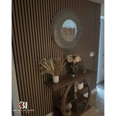 Light Oak slatted panel for contemporary wall panelling