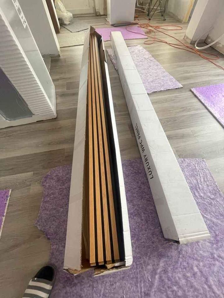 230cm Light Oak WPC slatted wall panel